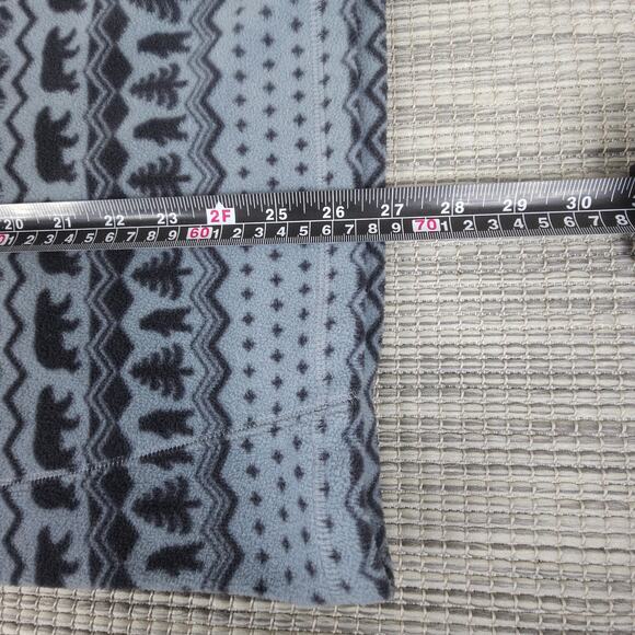 Chubbies Sweater Mens S Blue Grey Fair Isle Fleece 1/4 Zip Bear Tree Snowflake - Picture 7 of 11